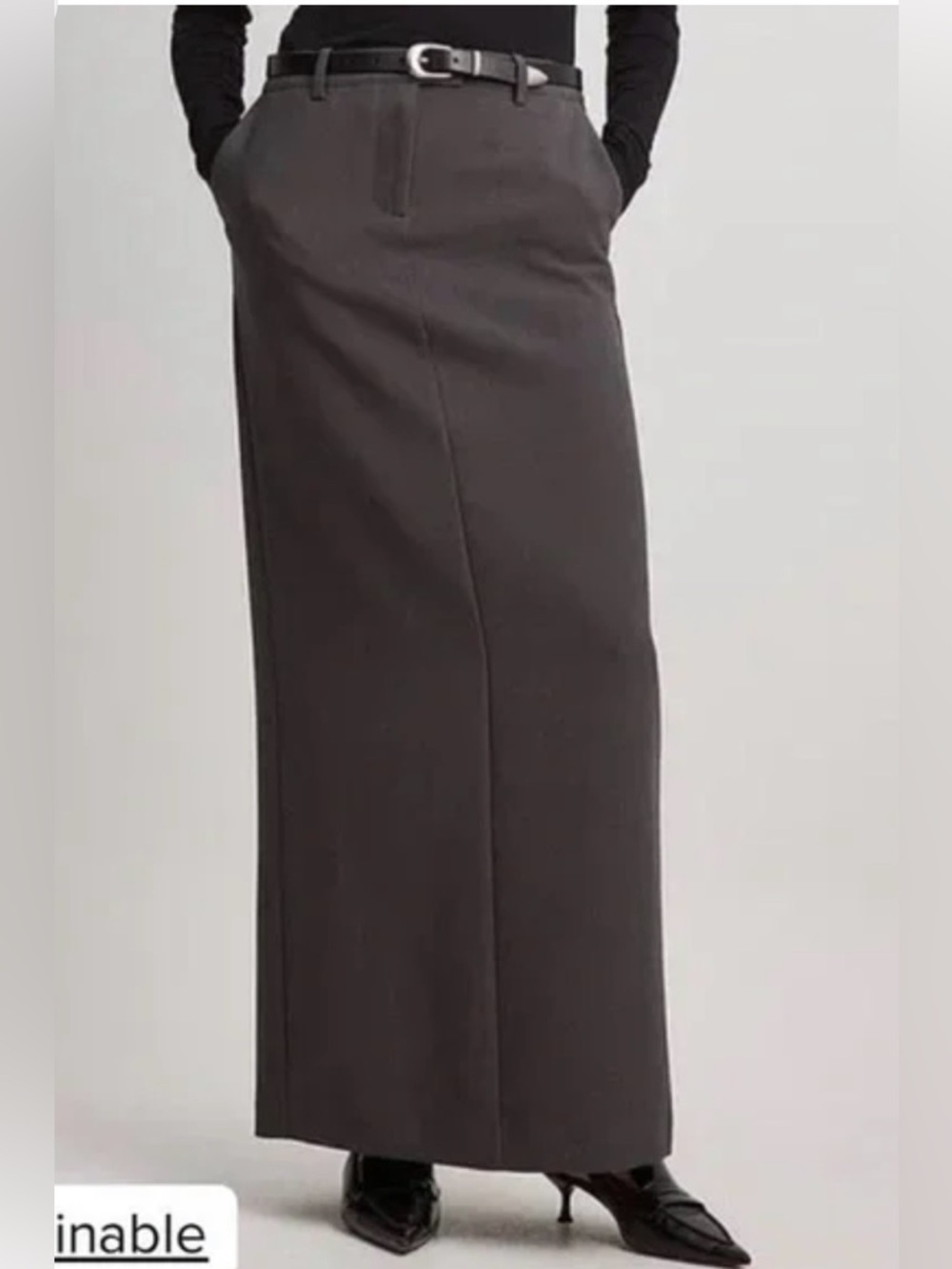 Nakd and Claire Rose Black Long Straight Maxi Skirt